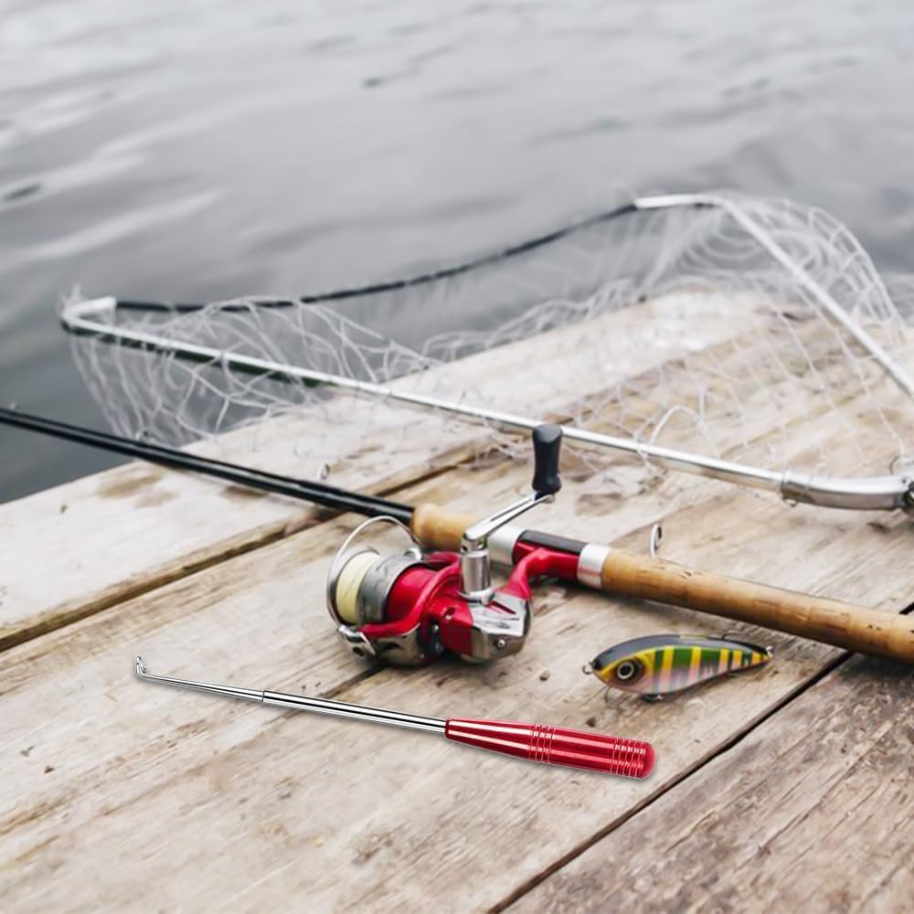 Fishing Hook Quick Removal Device, Stainless Steel Dehooking Fish Picker Fish Hook Remover Tool, Hook Extractor Accessories Tools with Storage Tube Fish Hook Disconnect Device