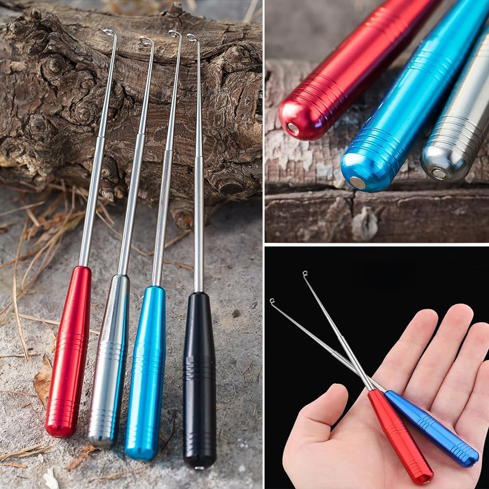 Fishing Hook Quick Removal Device, Stainless Steel Dehooking Fish Picker Fish Hook Remover Tool, Hook Extractor Accessories Tools with Storage Tube Fish Hook Disconnect Device